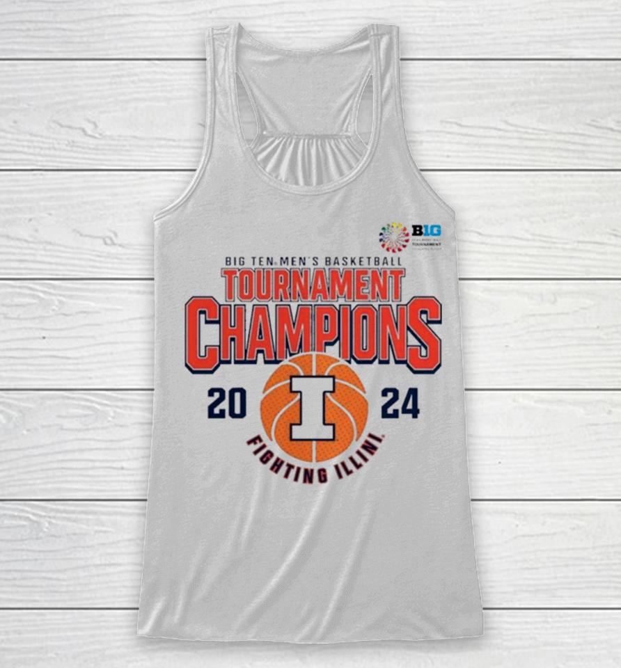 Illinois Fighting Illini 2024 Big Ten Men’s Basketball Conference Tournament Champions Racerback Tank