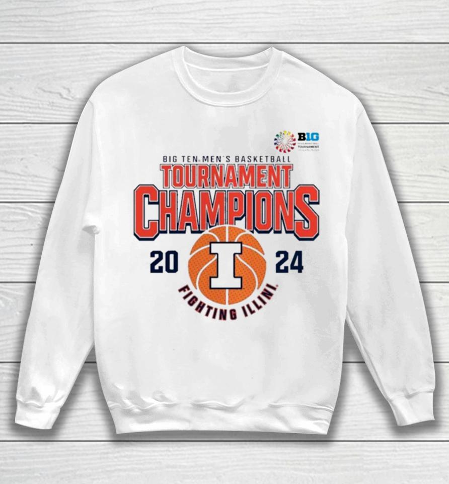 Illinois Fighting Illini 2024 Big Ten Men’s Basketball Conference Tournament Champions Sweatshirt