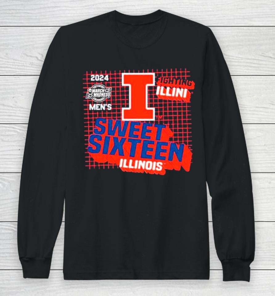Illinois Fighting Illini 2024 Men’s Basketball Sweet Sixteen Long Sleeve T-Shirt