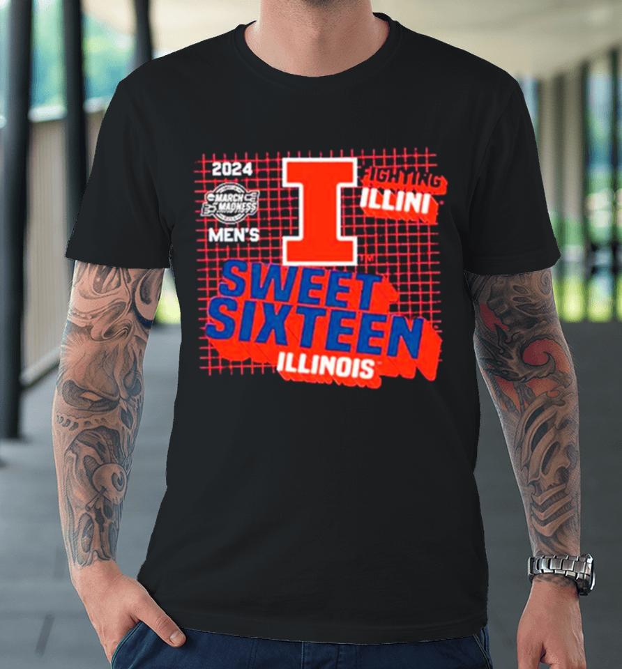 Illinois Fighting Illini 2024 Men’s Basketball Sweet Sixteen Premium T-Shirt