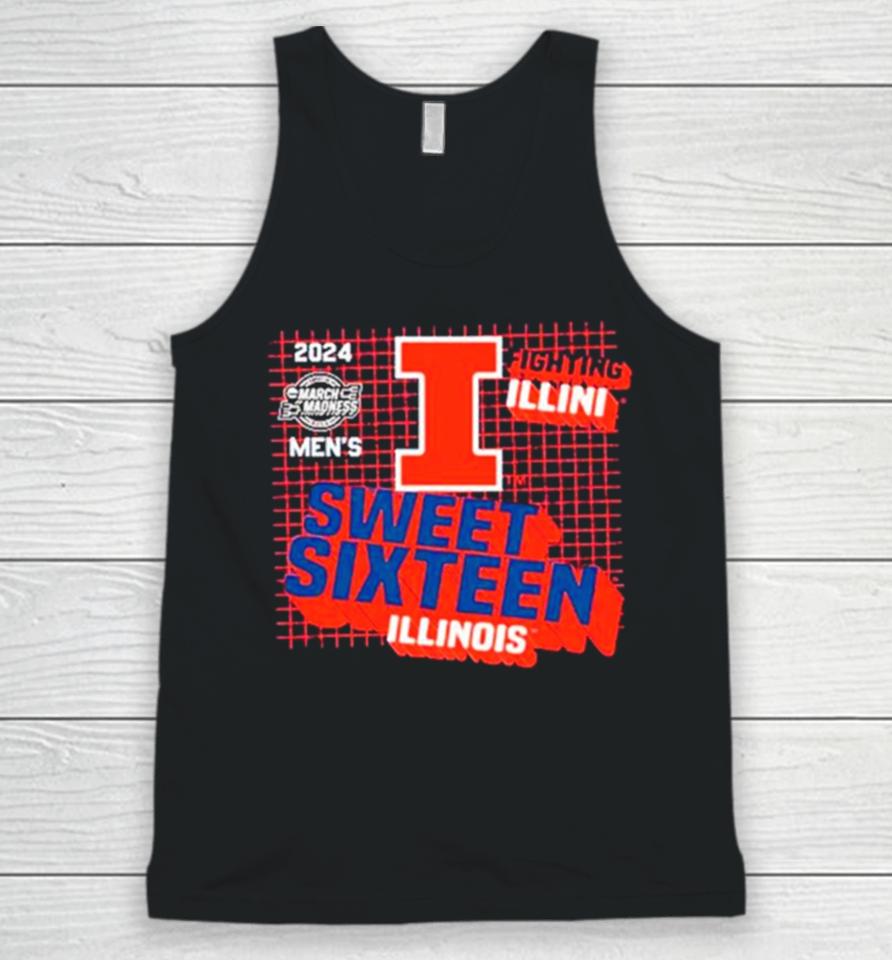 Illinois Fighting Illini 2024 Men’s Basketball Sweet Sixteen Unisex Tank Top
