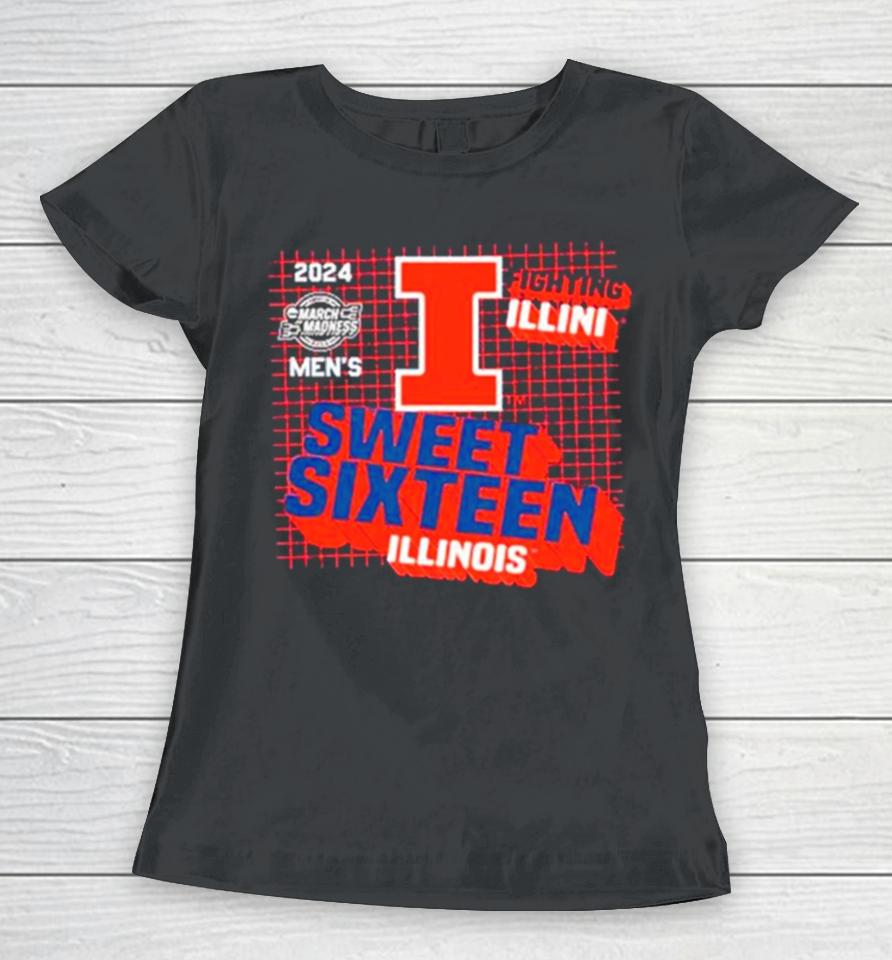 Illinois Fighting Illini 2024 Men’s Basketball Sweet Sixteen Women T-Shirt