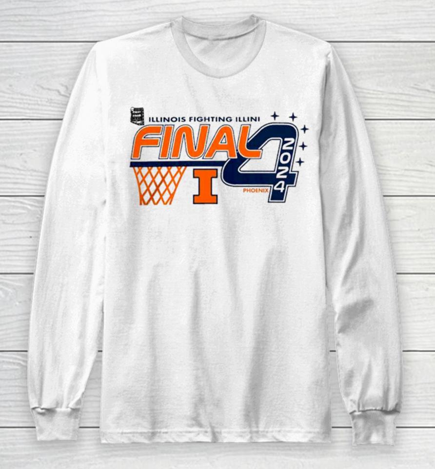 Illinois Fighting Illini 2024 Ncaa Men’s Basketball Tournament March Madness Final Four Long Sleeve T-Shirt