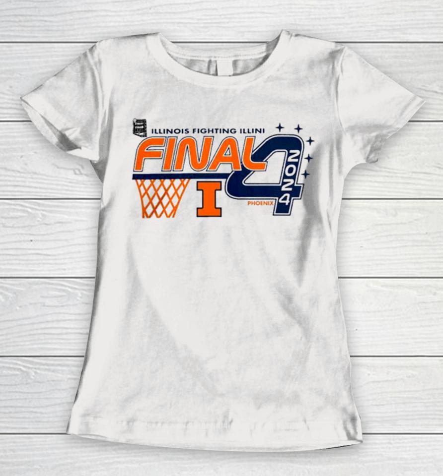 Illinois Fighting Illini 2024 Ncaa Men’s Basketball Tournament March Madness Final Four Women T-Shirt