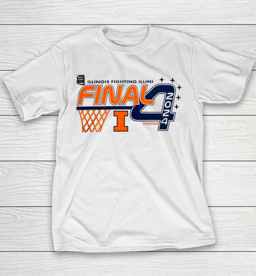 Illinois Fighting Illini 2024 Ncaa Men’s Basketball Tournament March Madness Final Four Youth T-Shirt