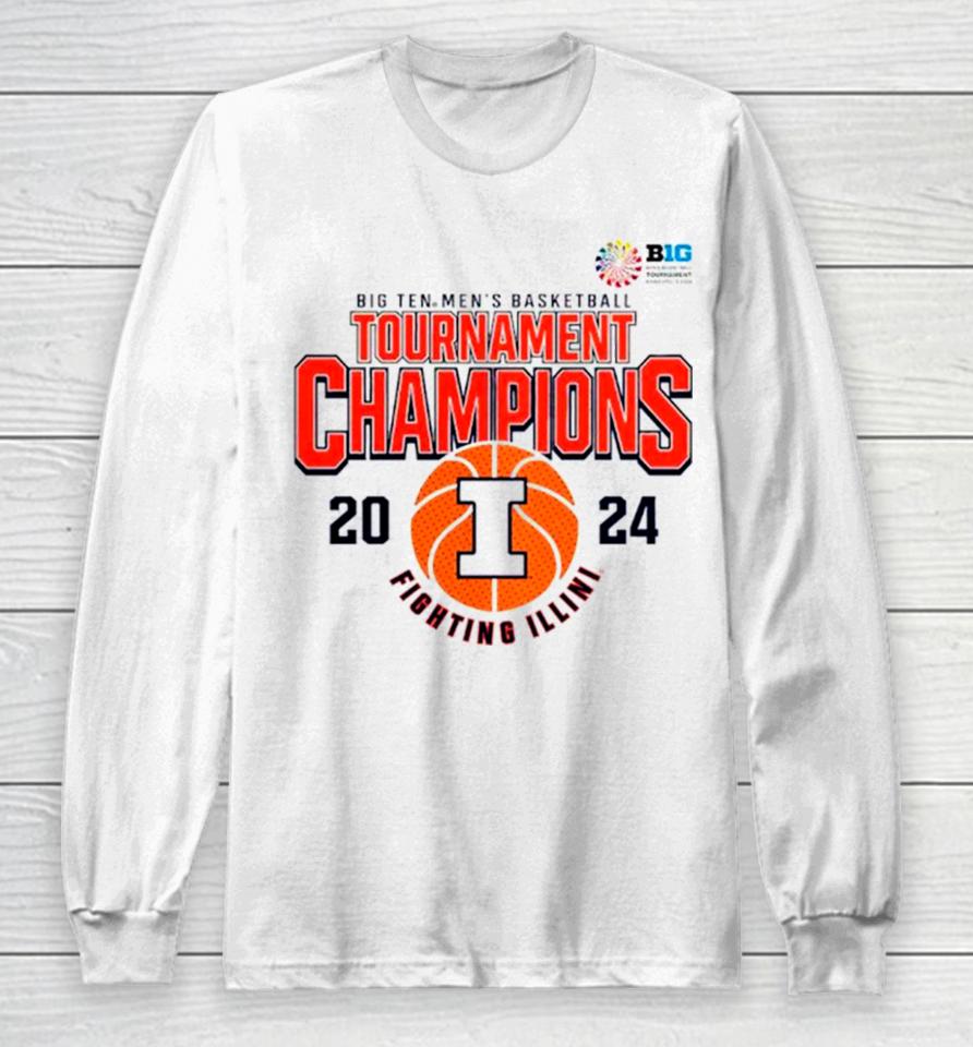 Illinois Fighting Illini Big Ten Men’s Basketball Conference Tournament Champions 2024 Long Sleeve T-Shirt