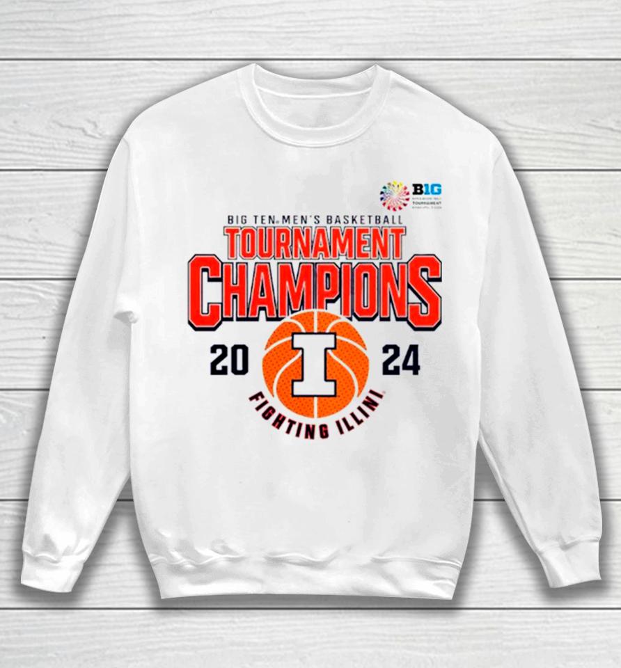 Illinois Fighting Illini Big Ten Men’s Basketball Conference Tournament Champions 2024 Sweatshirt