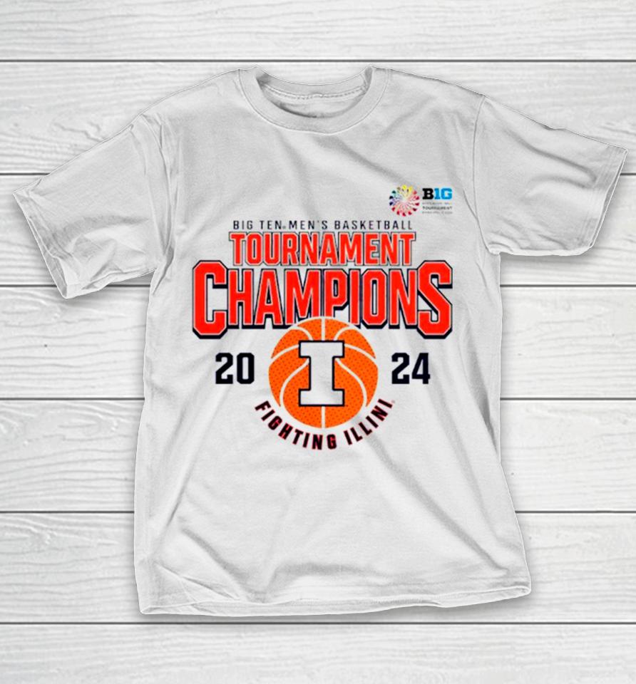 Illinois Fighting Illini Big Ten Men’s Basketball Conference Tournament Champions 2024 T-Shirt