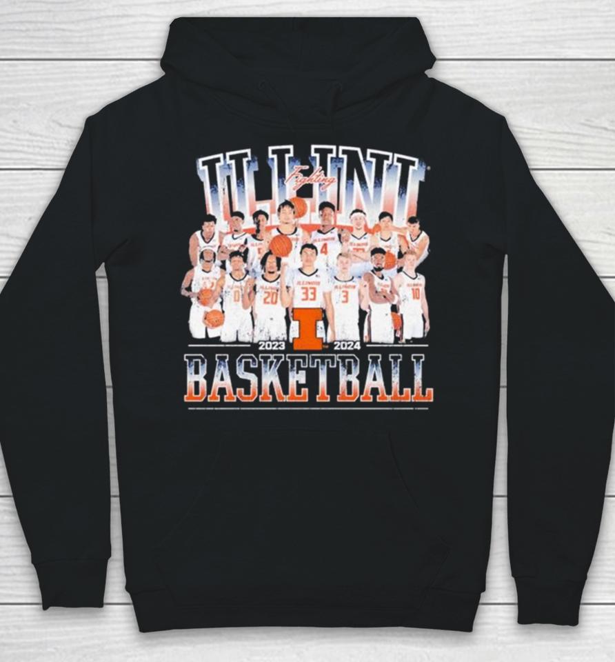 Illinois Fighting Illini Men’s Basketball 2023 2024 Team Hoodie