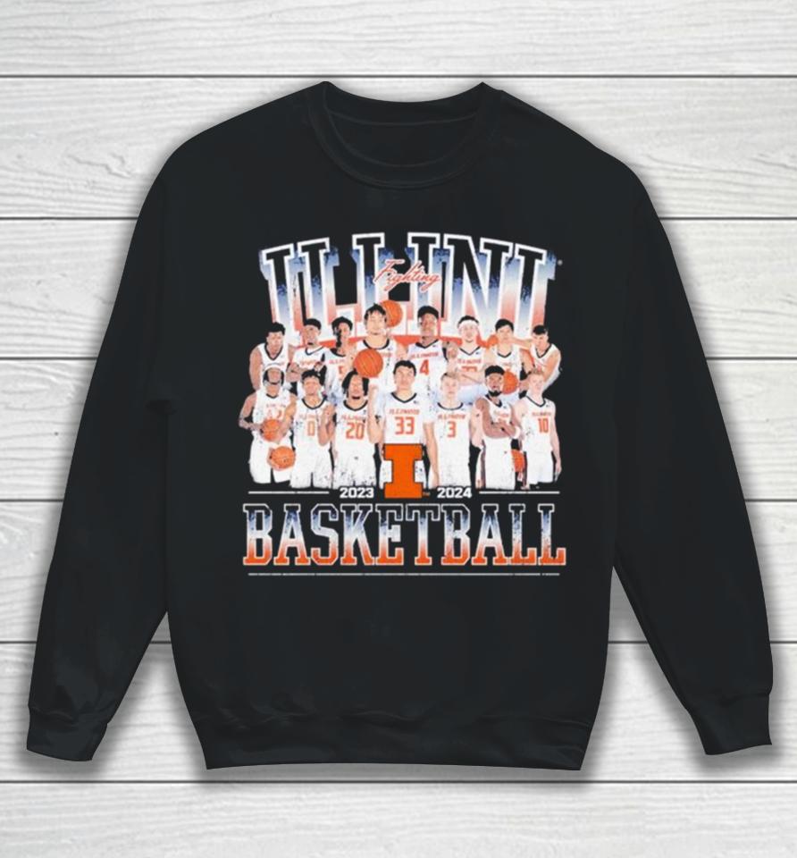 Illinois Fighting Illini Men’s Basketball 2023 2024 Team Sweatshirt