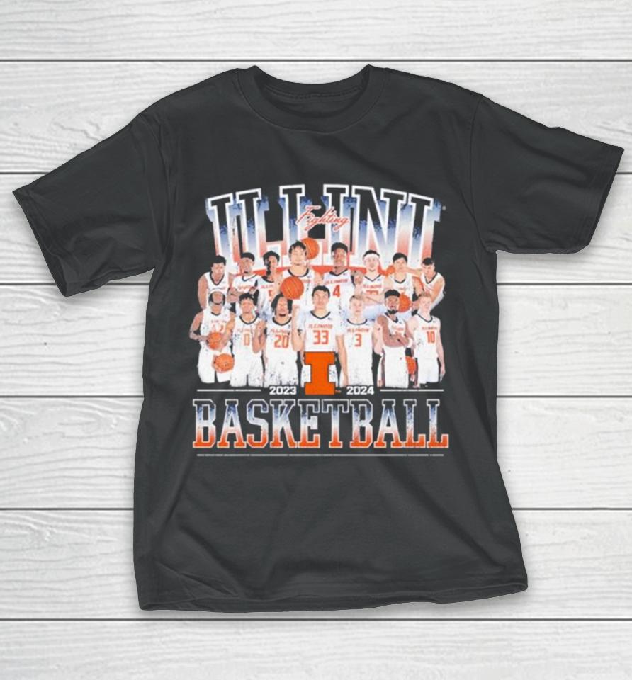 Illinois Fighting Illini Men’s Basketball 2023 2024 Team T-Shirt