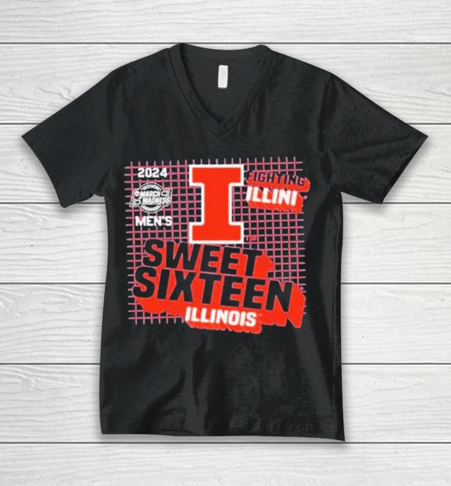 Illinois Fighting Illini Men’s Basketball Sweet Sixteen Unisex V-Neck T-Shirt