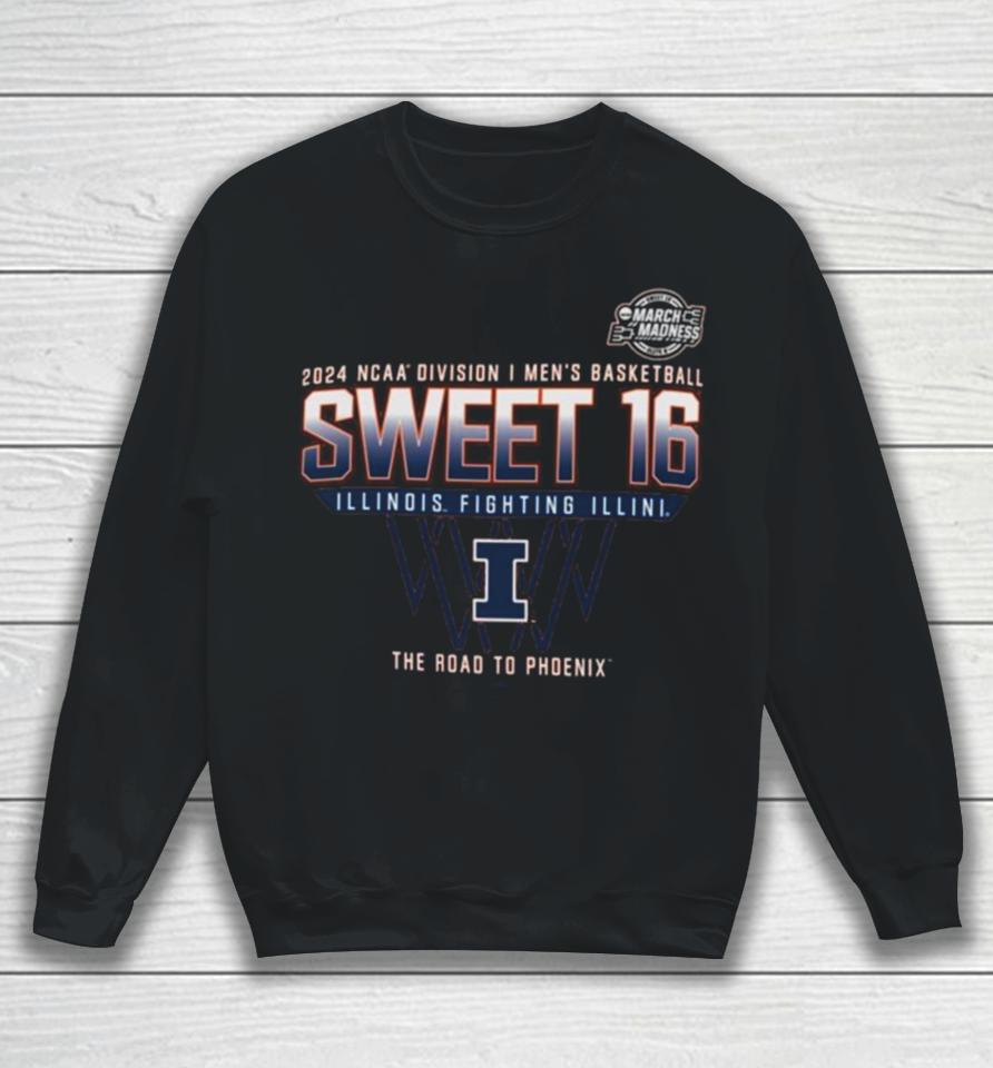 Illinois Fighting Illini Sweet 16 Di Men’s Basketball 2024 The Road To Phoenix Sweatshirt