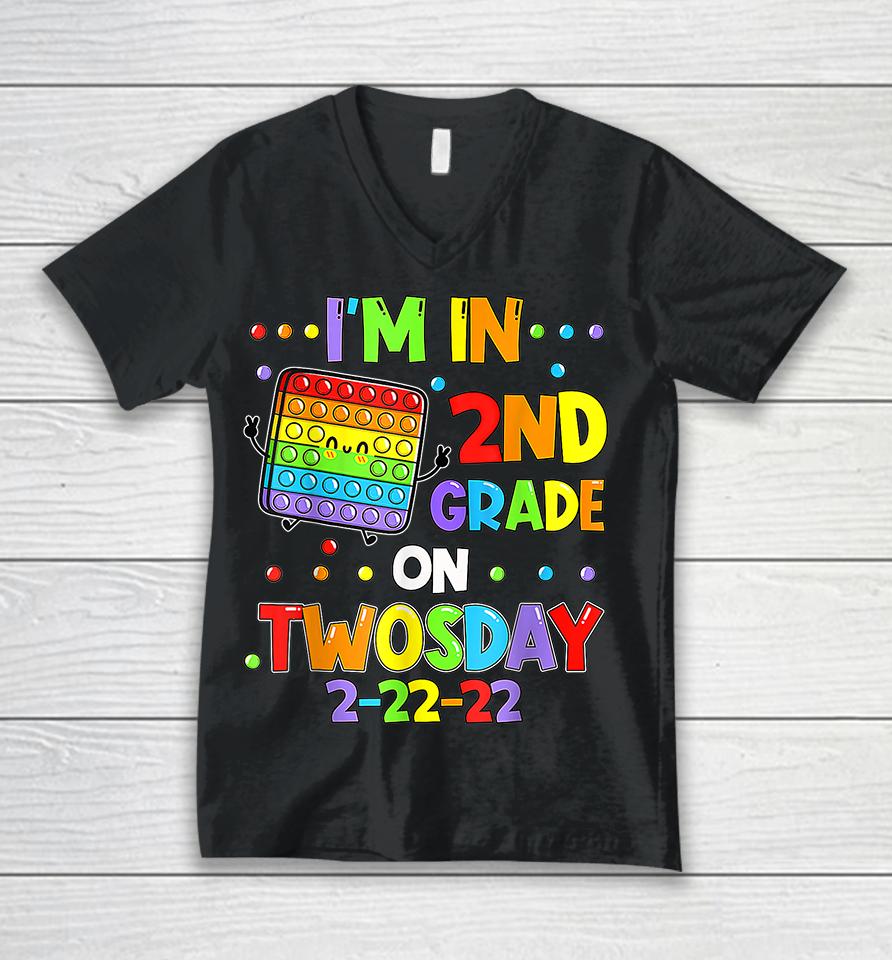 I'm 2Nd Grade On Twosday 02-22-22 Unisex V-Neck T-Shirt