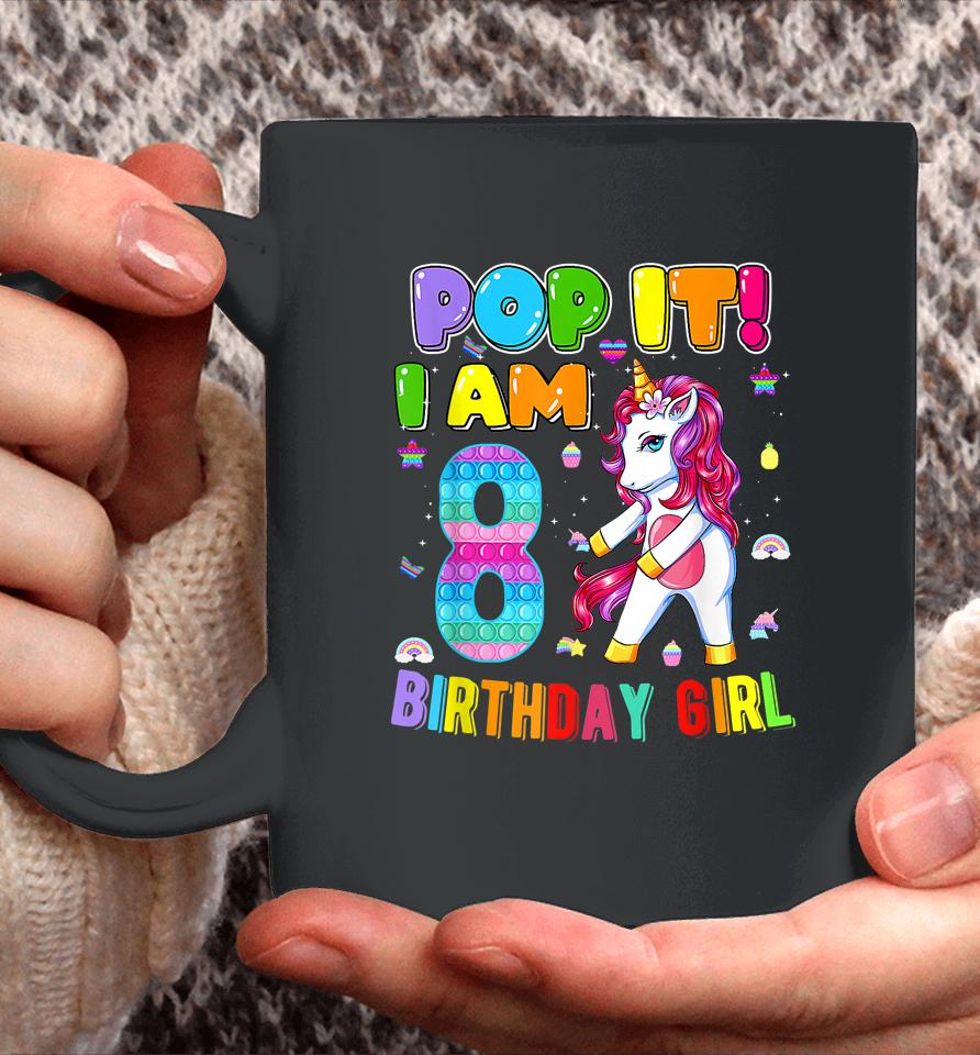 I'm 8 Years Old 8Th Birthday Unicorn Dabbing Girls Pop It Coffee Mug