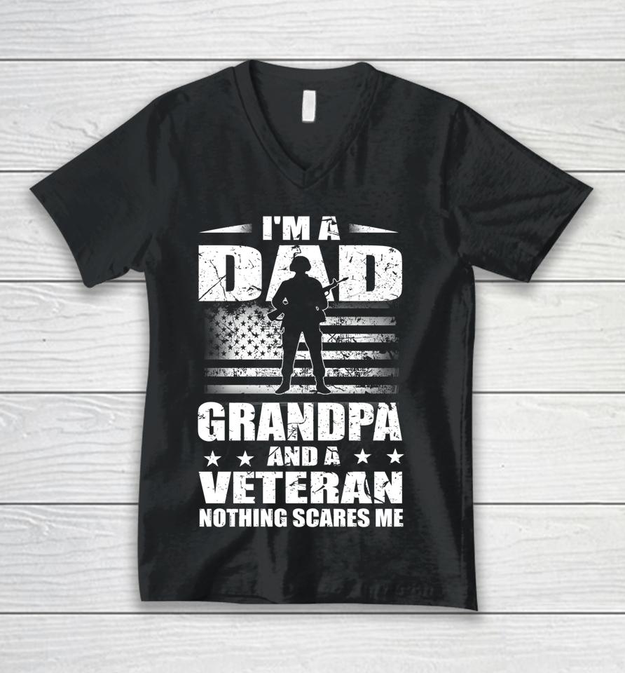 I'm A Dad Grandpa And A Veteran Father's Day Unisex V-Neck T-Shirt