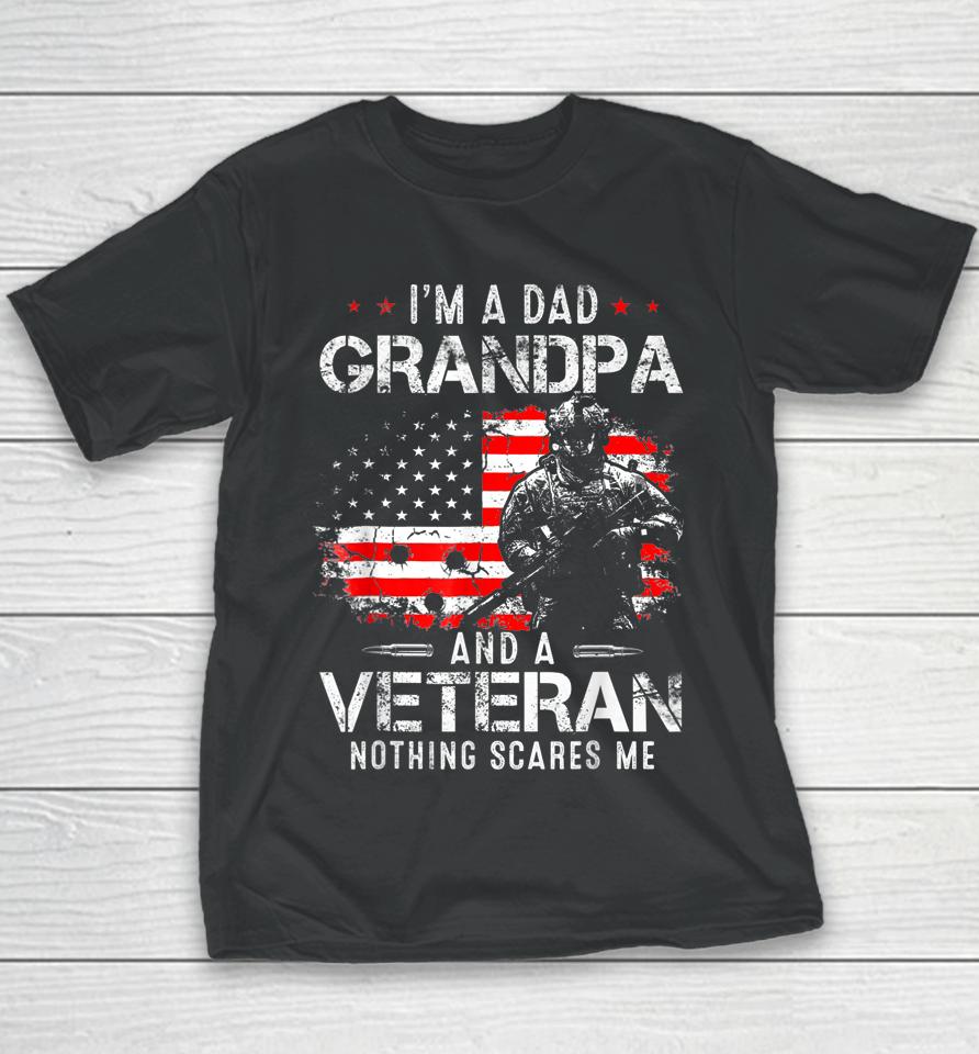 I'm A Dad Grandpa Veteran Fathers Day Youth T-Shirt