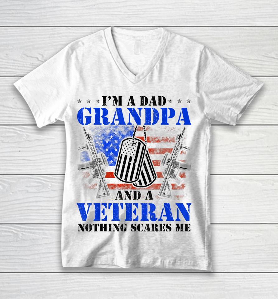I'm A Dad Grandpa Veteran Father's Day Unisex V-Neck T-Shirt