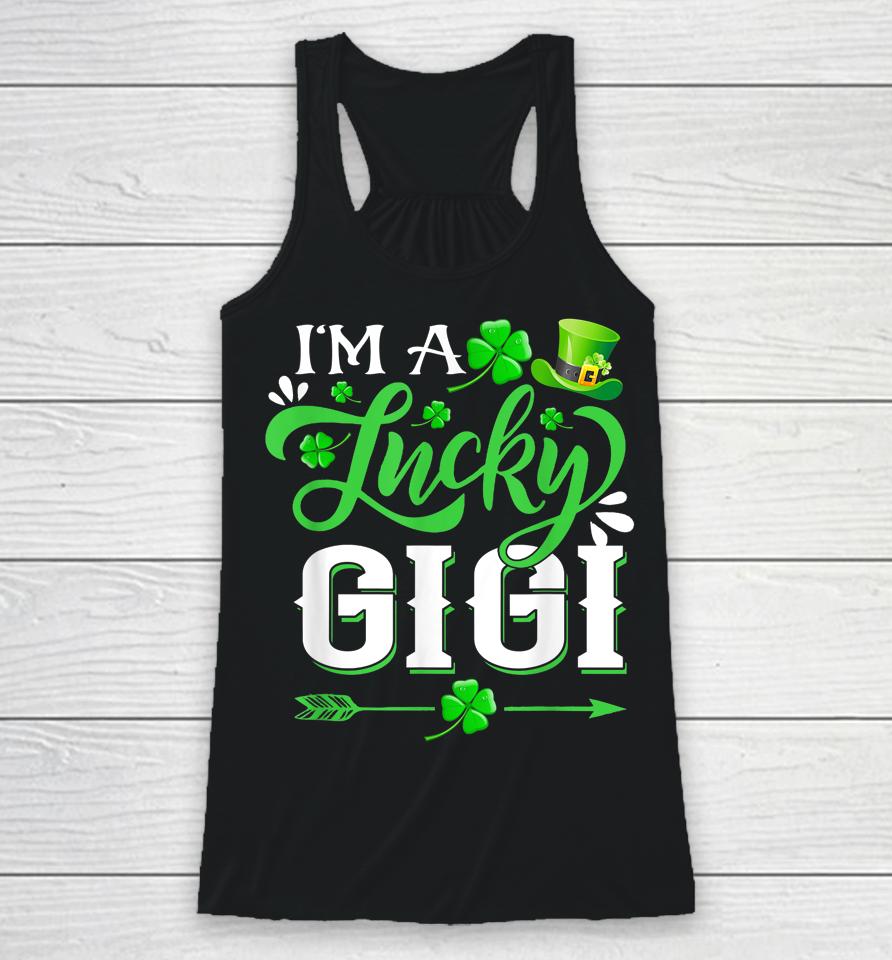 I'm A Lucky Gigi Shamrock St Patrick's Day Racerback Tank