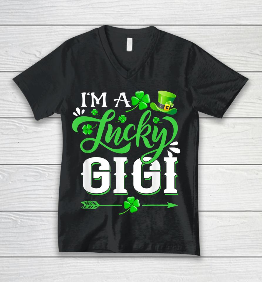 I'm A Lucky Gigi Shamrock St Patrick's Day Unisex V-Neck T-Shirt