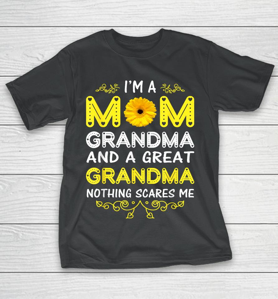 I'm A Mom And Grandma Nothing Scares Me Grandma Mother's Day T-Shirt
