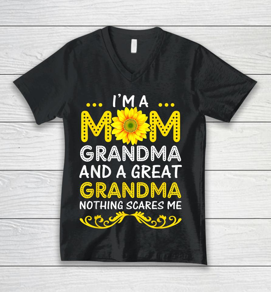 I'm A Mom Grandma And A Great Grandma Funny Mother's Day Unisex V-Neck T-Shirt