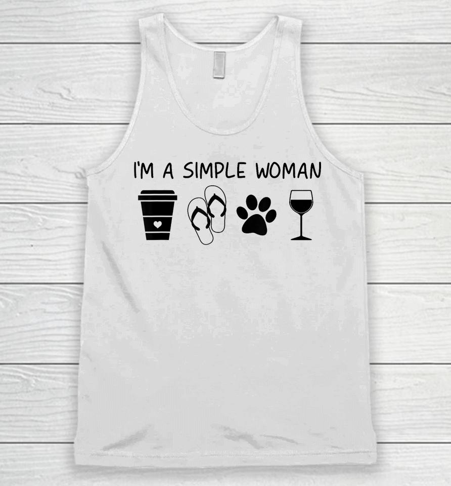 I'm A Simple Woman Coffee Slippers Animals Wine Unisex Tank Top