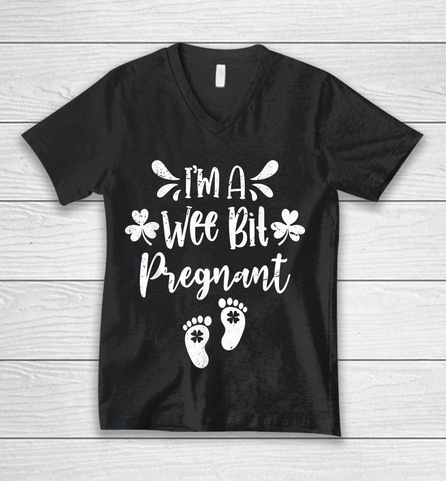 I'm A Wee Bit Pregnant Unisex V-Neck T-Shirt