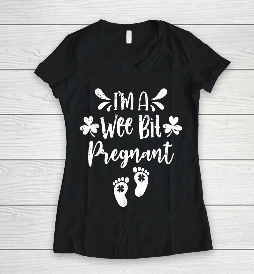 I'm A Wee Bit Pregnant Women V-Neck T-Shirt