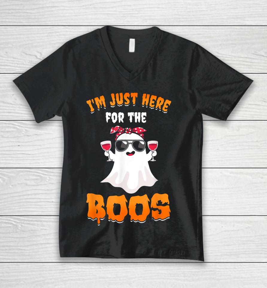 I'm Just Here For The Boos Funny Halloween Unisex V-Neck T-Shirt
