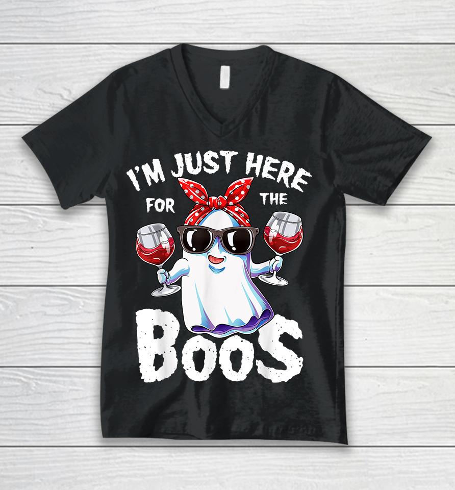 I'm Just Here For The Boos Halloween Unisex V-Neck T-Shirt
