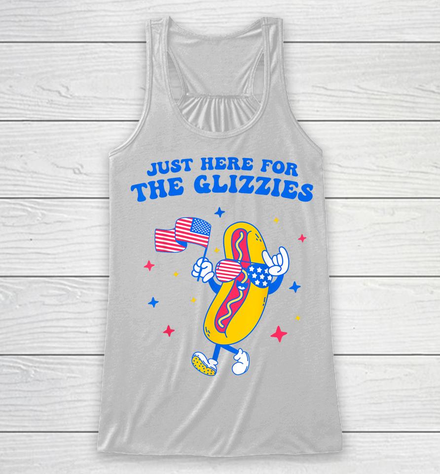 I'm Just Here For The Glizzies Funny Fourth Of July Wiener Racerback Tank