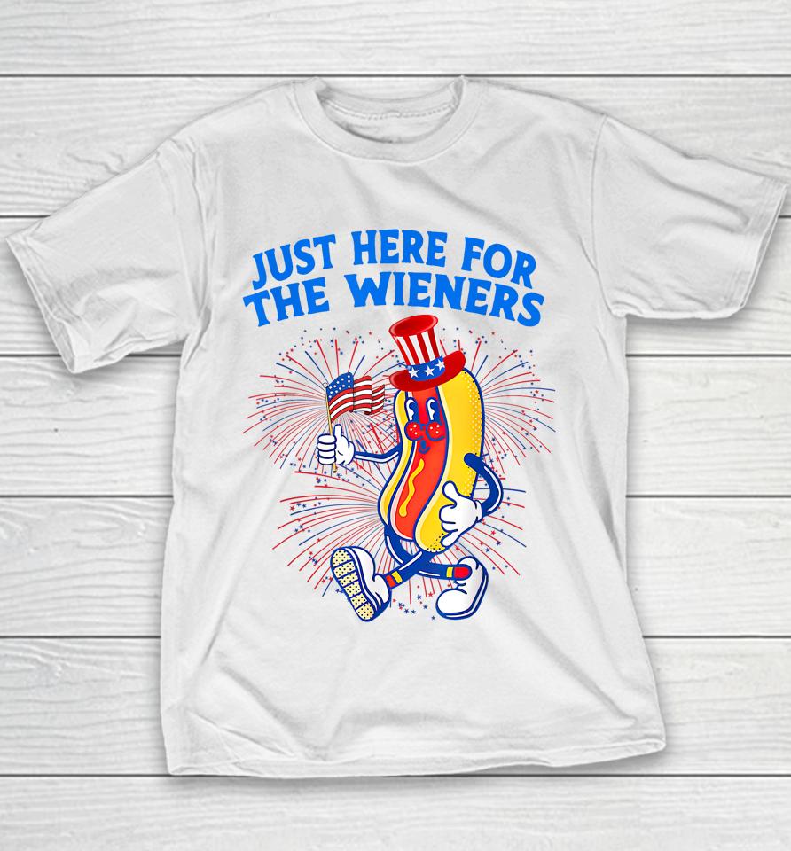 I'm Just Here For The Wieners 4Th Of July Youth T-Shirt