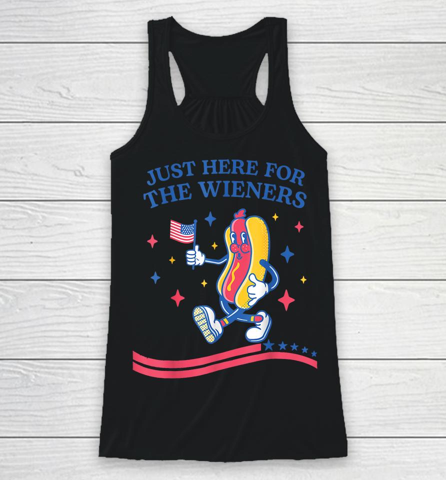 I'm Just Here For The Wieners Fourth Of July Racerback Tank