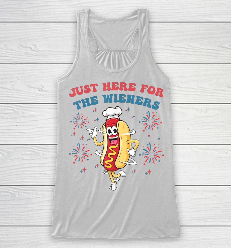 I'm Just Here For The Wieners Funny 4Th Of July Bbq Racerback Tank