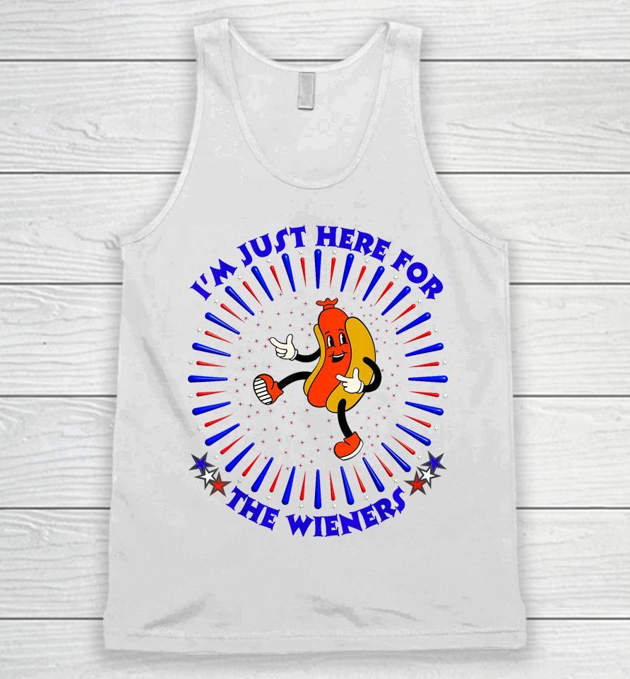 I'm Just Here For The Wieners Funny Fourth Of July 4Th Dogs Unisex Tank Top