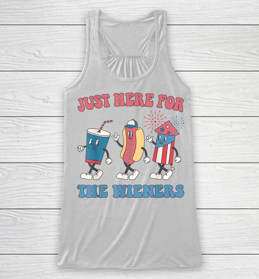 I'm Just Here For The Wieners Lovers Funny 4Th Of July Party Racerback Tank