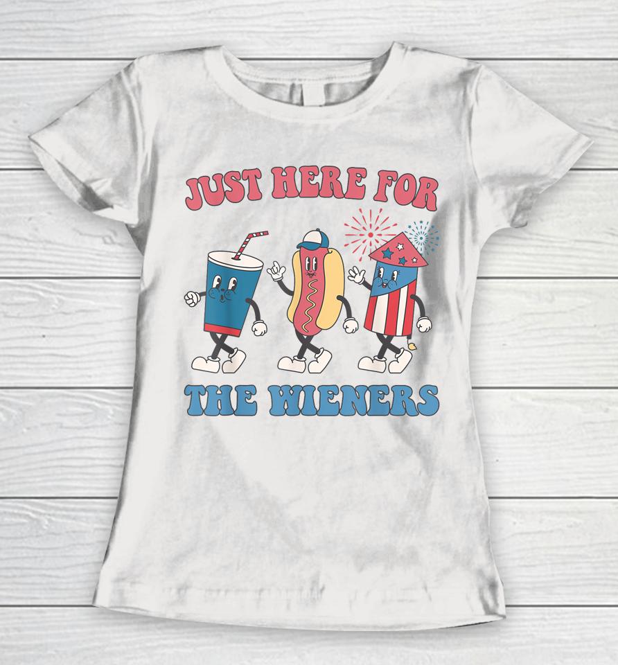 I'm Just Here For The Wieners Lovers Funny 4Th Of July Party Women T-Shirt