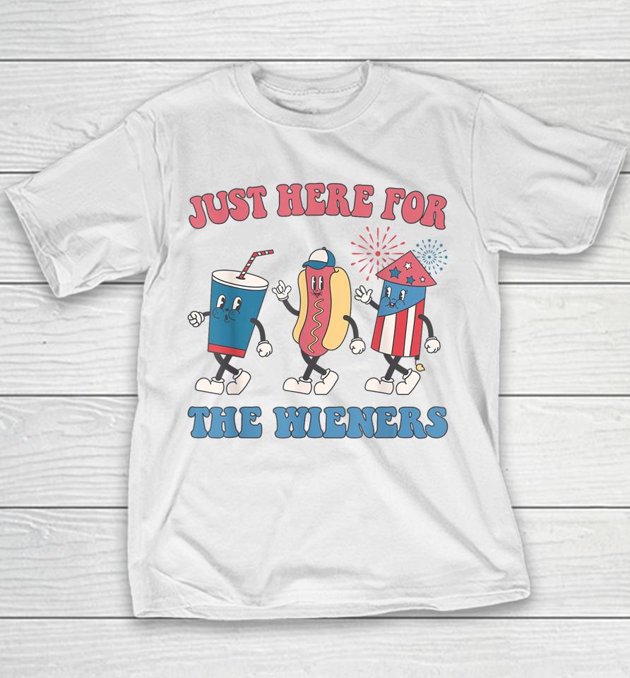 I'm Just Here For The Wieners Lovers Funny 4Th Of July Party Youth T-Shirt