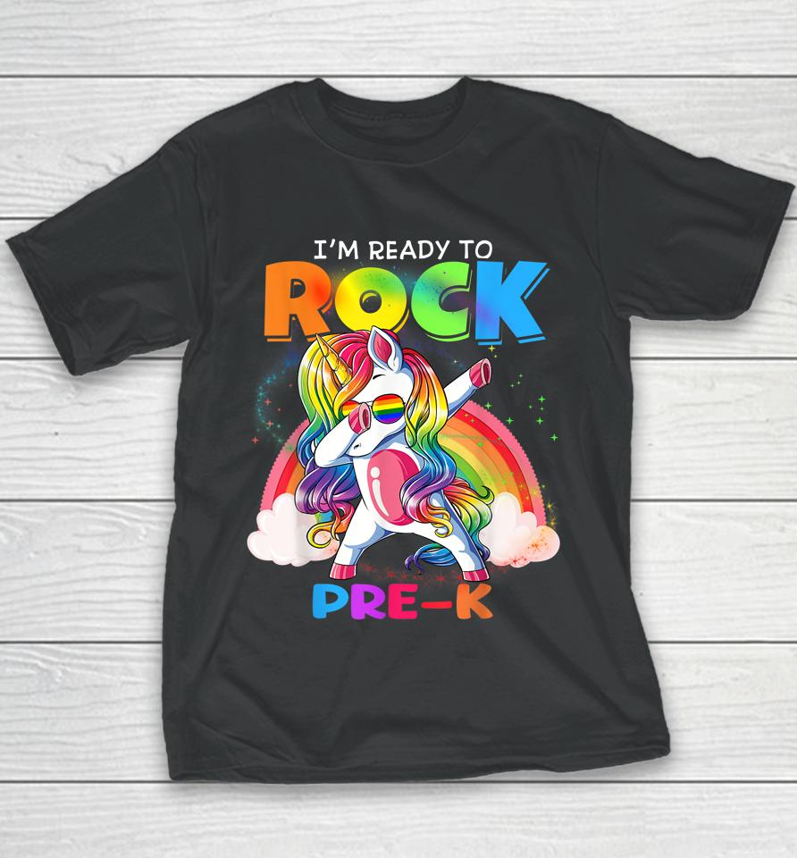 I'm Ready To Rock Pre-K Unicorn Back To School Boys Girls Youth T-Shirt