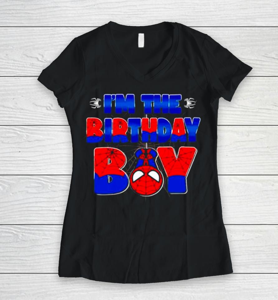 I’m The Birthday Boy Spider Family Matching Women V-Neck T-Shirt