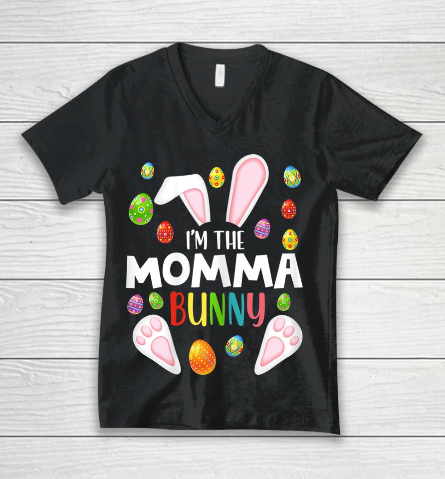 I'm The Momma Bunny Matching Family Easter Unisex V-Neck T-Shirt