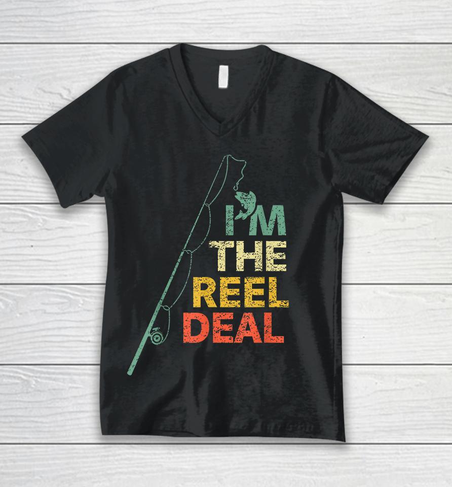 I'm The Reel Deal Fishing Unisex V-Neck T-Shirt