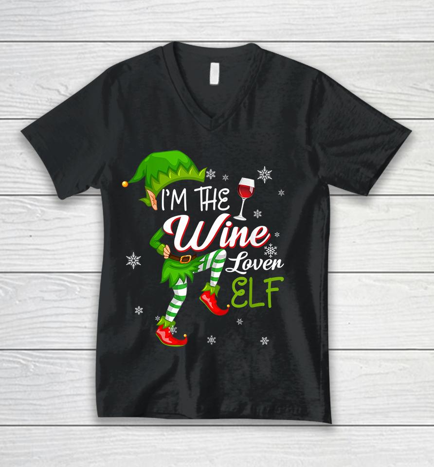 I'm The Wine Lover Elf Christmas Unisex V-Neck T-Shirt