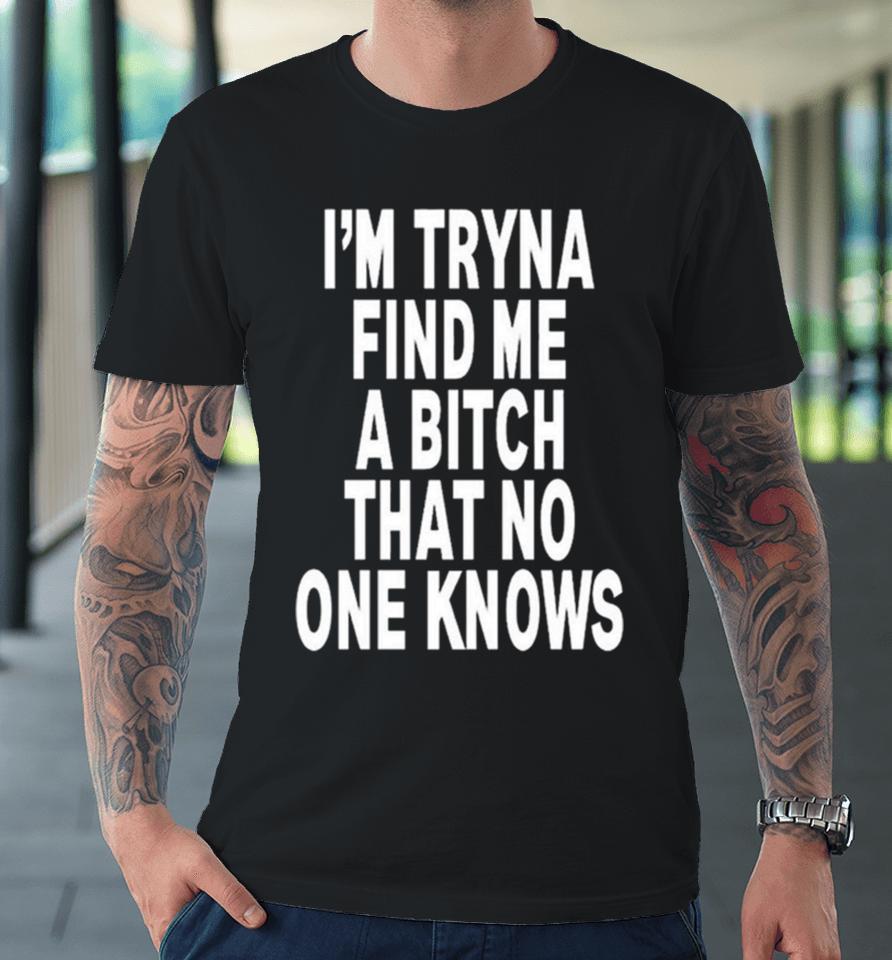 I’m Tryna Find Me A Bitch That No One Knows Premium T-Shirt