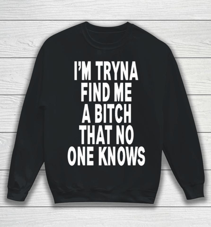 I’m Tryna Find Me A Bitch That No One Knows Sweatshirt