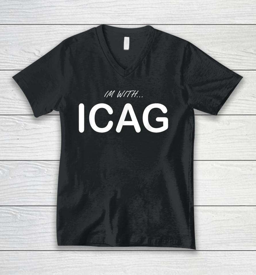 I'm With Icag Unisex V-Neck T-Shirt