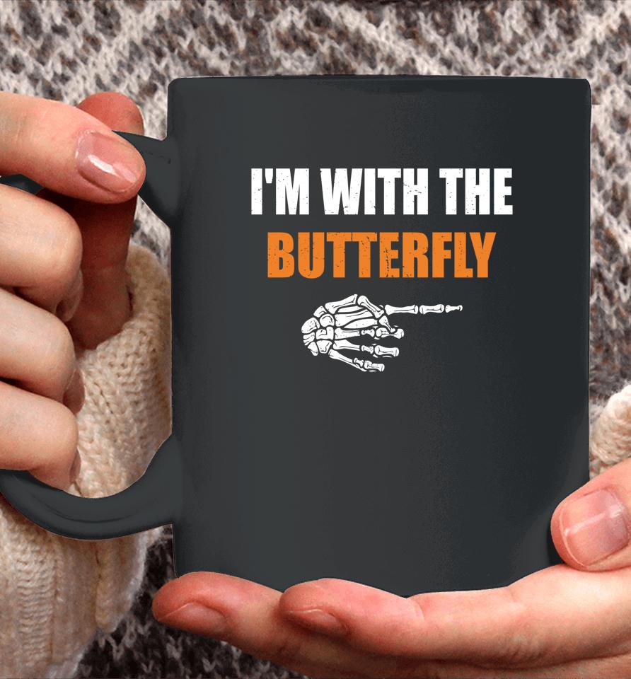 I'm With The Butterfly Scary Halloween Matching Couple Coffee Mug
