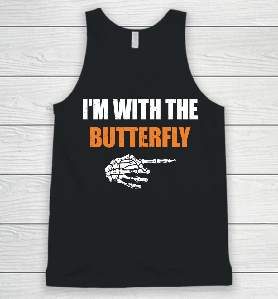 I'm With The Butterfly Scary Halloween Matching Couple Unisex Tank Top