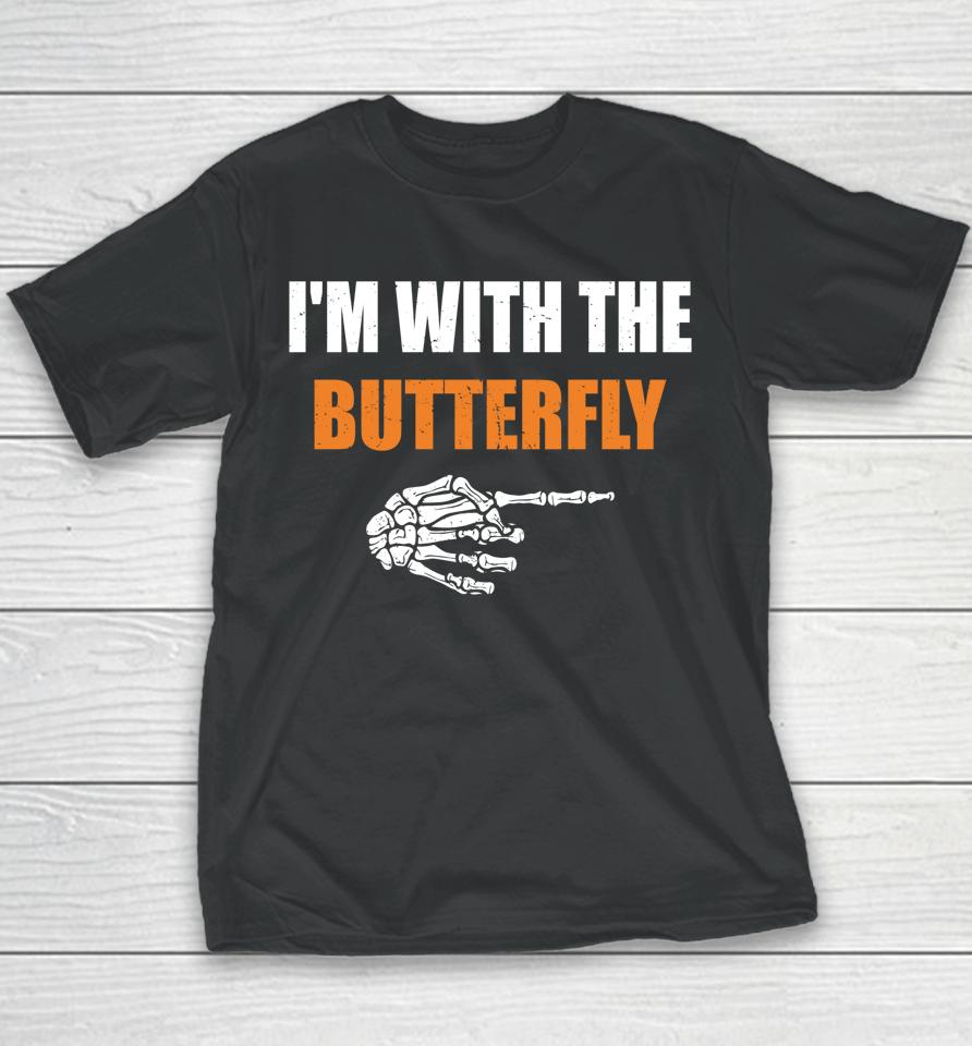I'm With The Butterfly Scary Halloween Matching Couple Youth T-Shirt